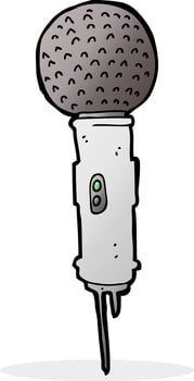 doodle cartoon microphone vector
