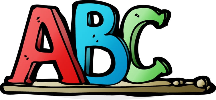 cartoon ABC letters vector