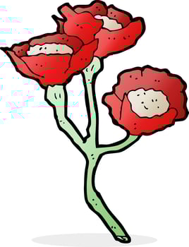 doodle cartoon flowers vector