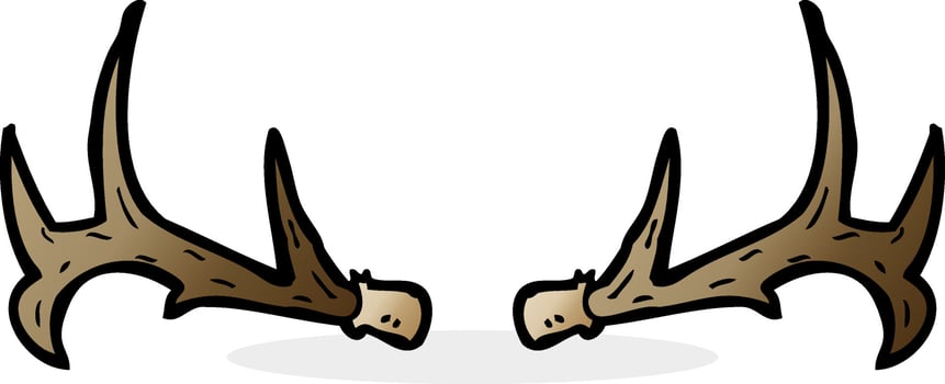 doodle cartoon antlers vector
