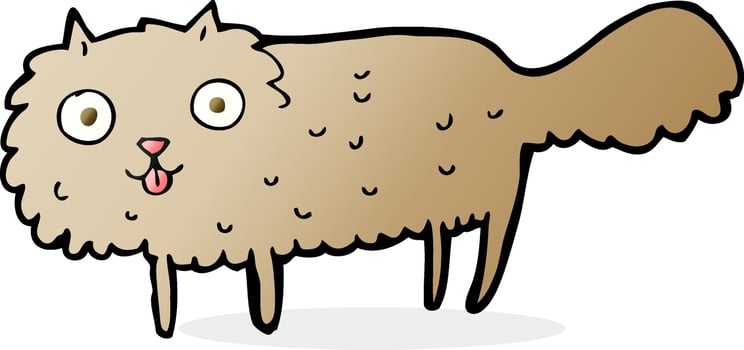 cartoon furry cat vector