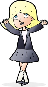 cartoon unhappy girl vector
