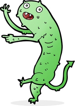 cartoon gross little monster vector