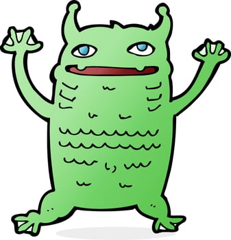 cartoon little monster vector
