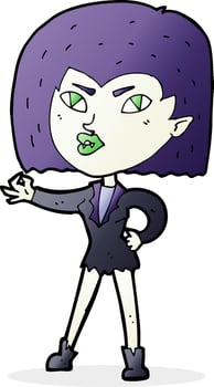 cartoon vampire girl vector