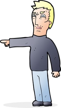 cartoon angry man pointing vector