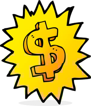 cartoon dollar symbol vector