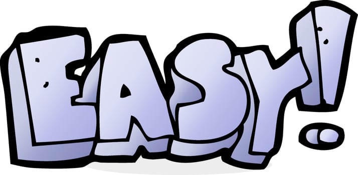 cartoon easy sign vector