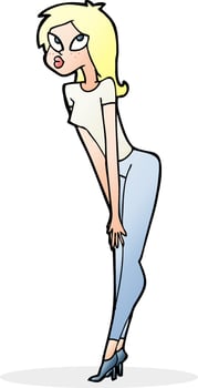 cartoon attractive girl vector