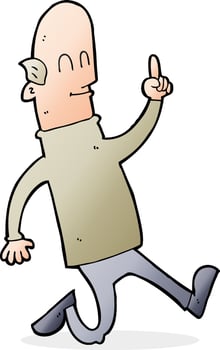cartoon bald man with idea vector