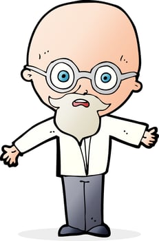 cartoon genius scientist vector