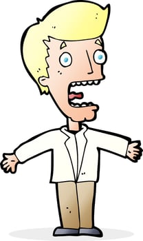 cartoon screaming man vector