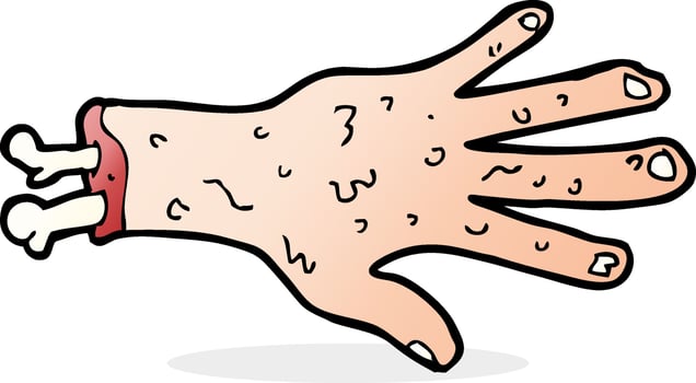 gross severed hand cartoon vector