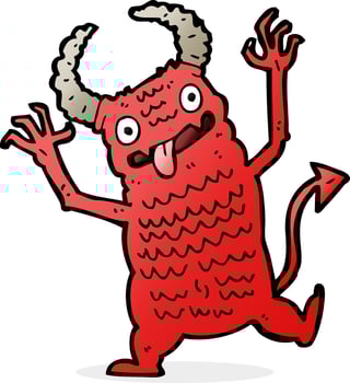 doodle character cartoon demon vector