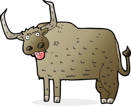 cartoon hairy cow vector