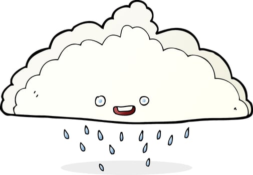 cartoon rain cloud vector