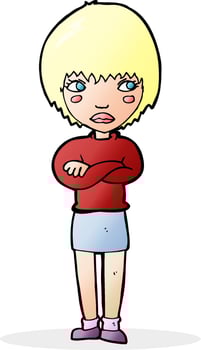 cartoon annoyed woman vector