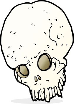cartoon spooky skull vector