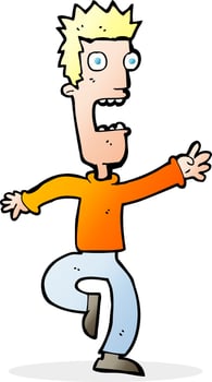 cartoon shrieking man vector