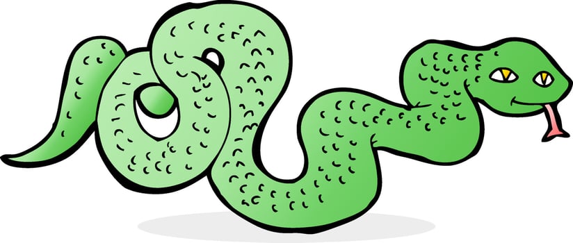 doodle character cartoon snake vector
