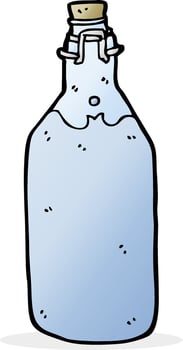 cartoon old style water bottle vector
