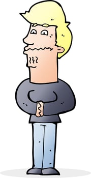 cartoon nervous man vector