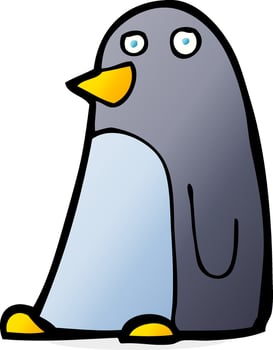 doodle character cartoon penguin vector