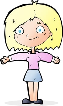 cartoon happy girl vector