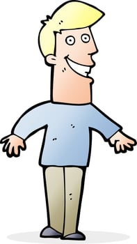 cartoon grinning man vector