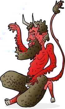 cartoon traditional devil vector