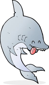 funny cartoon shark vector