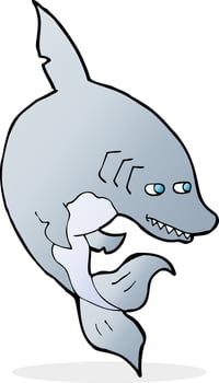 funny cartoon shark vector