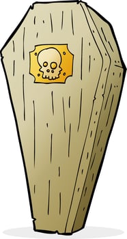 spooky cartoon coffin vector