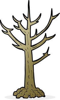 cartoon naked tree vector