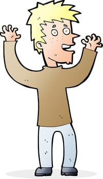 cartoon excited man vector