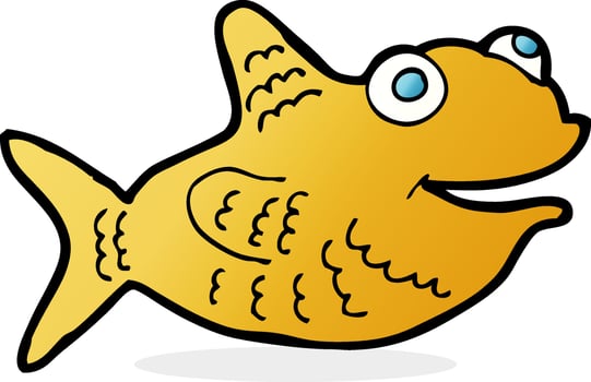 cartoon happy fish vector