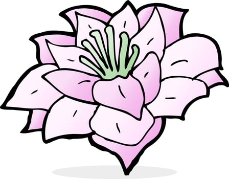 doodle cartoon flower vector
