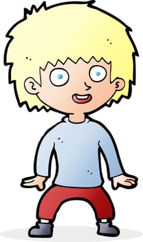 cartoon excited boy vector