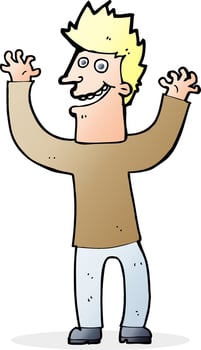 cartoon excited man vector