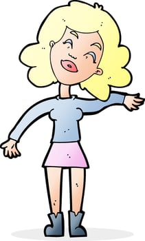 cartoon woman only joking vector