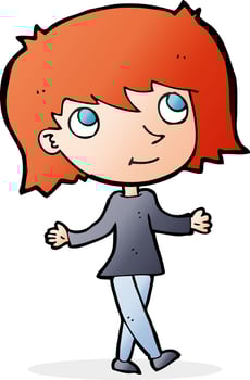 cartoon girl with no worries vector