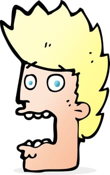 cartoon terrified man vector