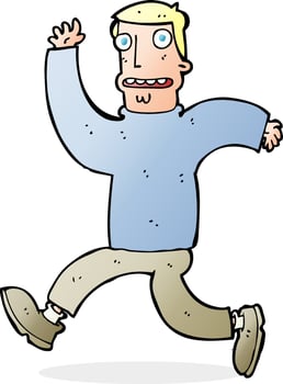 cartoon terrified man vector