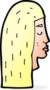 cartoon female face profile vector