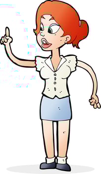 cartoon woman with great idea vector