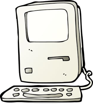 cartoon old computer vector