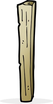 cartoon wooden post vector