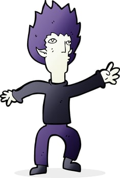 doodle character cartoon vampire vector