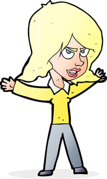 cartoon woman gesturing vector