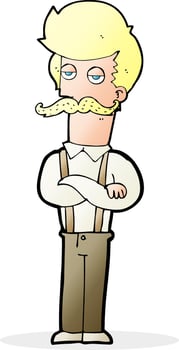 cartoon man with mustache vector